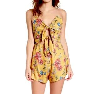 Lush Yellow Floral Cut Out Romper